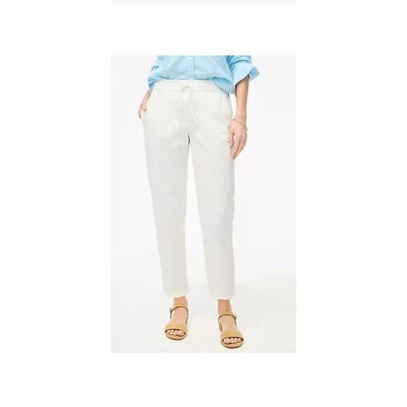 J. Crew Factory Linen-Cotton Blend Drawstring Pants Sz 14 AW839 NWT Coastal - Picture 1 of 9